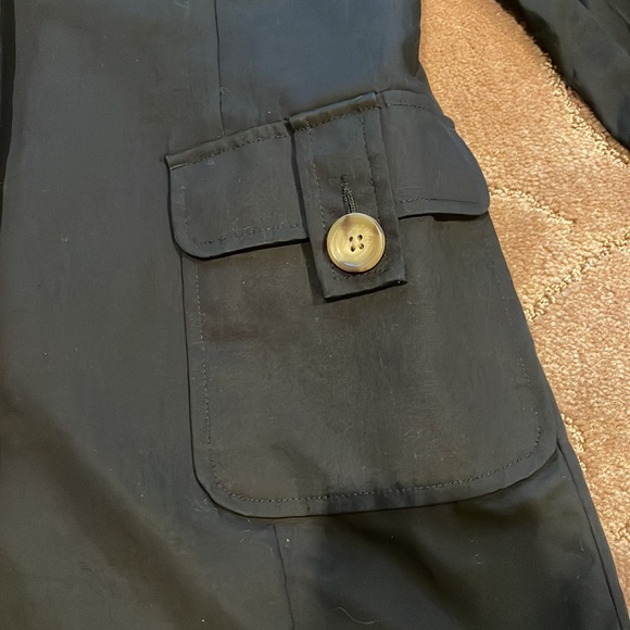 Old Navy black mid thigh length trench coat, Womens size Small - Picture 4 of 8